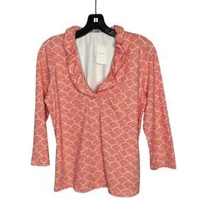 J. McLaughlin Durham Catalina Cloth Fanned Blossom Ruffle Top Medium New